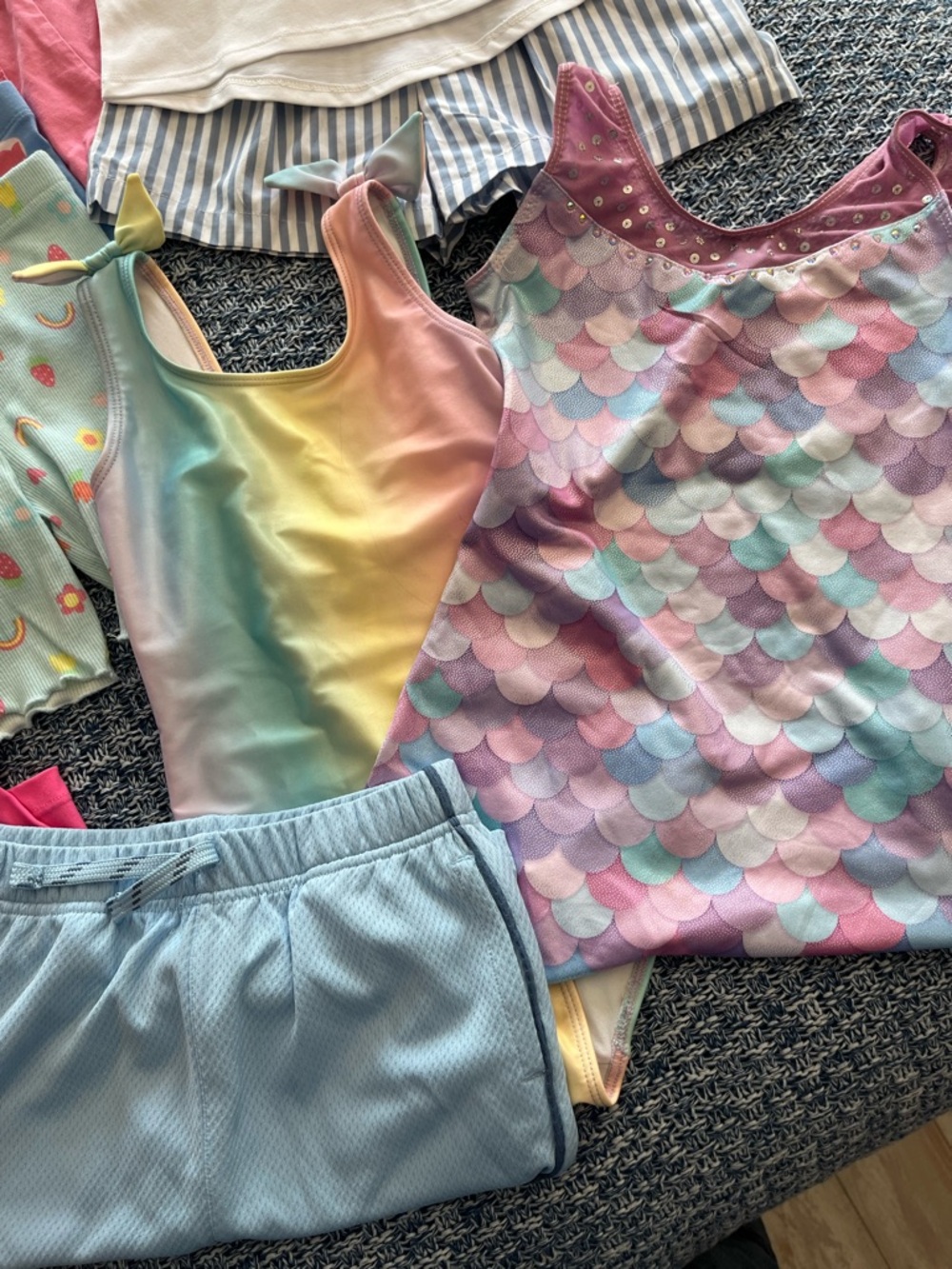 Cat & Jack Girls Mix Swim & Play Set - Pink, Blue, Pastel Rainbow, Mint Fits 5T - Picture 4 of 8